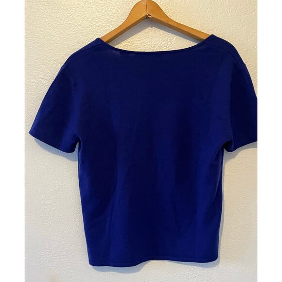 NWT Dana Buchman Blue 100% Cashmere Square Neck lightweight‎ Sweater Size XL - Picture 2 of 6